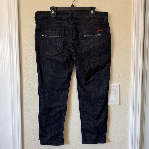 7 For All Mankind Women's Capri Blue Denim Dark Wash Jeans Sz 28 - Picture 3 of 6